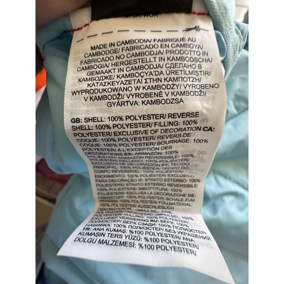 North Face Baby Reversible Perrito Hooded Jacket, Blue, 12- 18 months NWOT - Picture 5 of 10